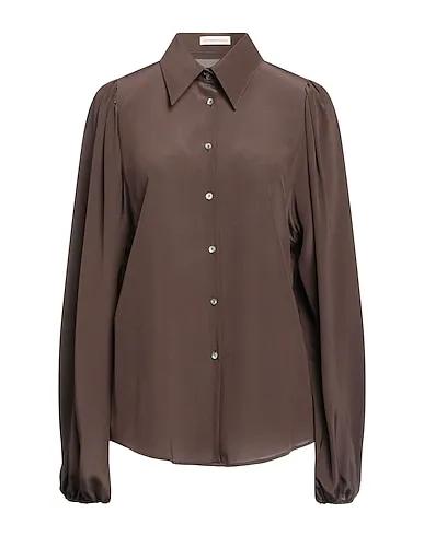 Dark brown Crêpe Silk shirts & blouses