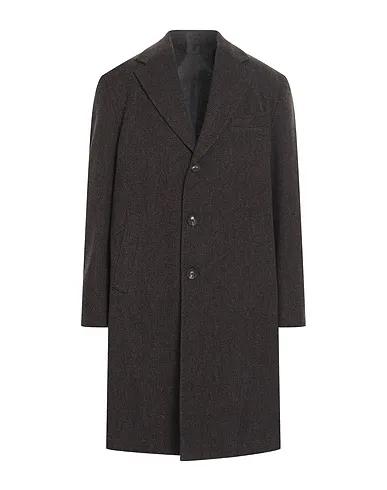 Dark brown Flannel Full-length jacket
