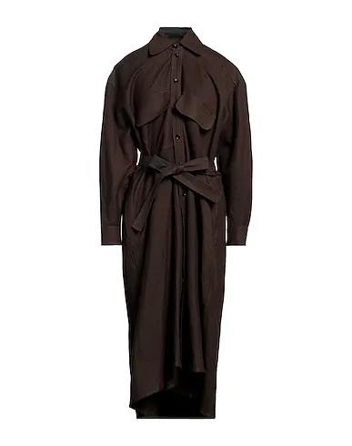 Dark brown Flannel Midi dress