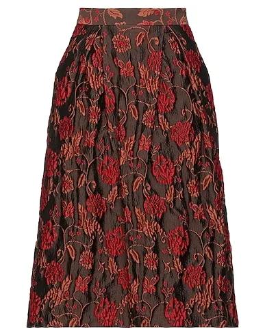 Dark brown Jacquard Midi skirt