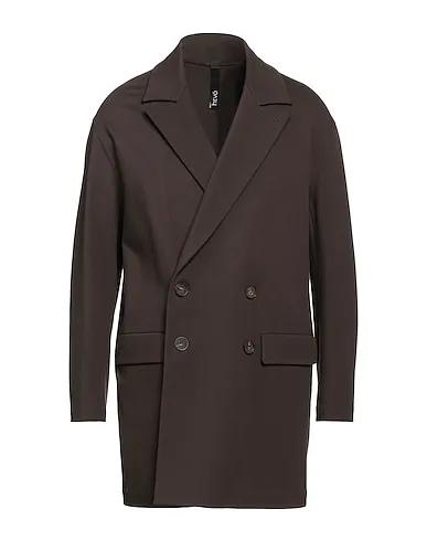 Dark brown Jersey Double breasted pea coat
