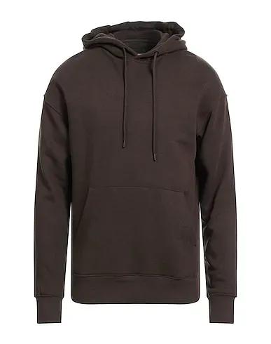 Dark brown Jersey Hooded sweatshirt