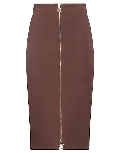 Dark brown Jersey Midi skirt