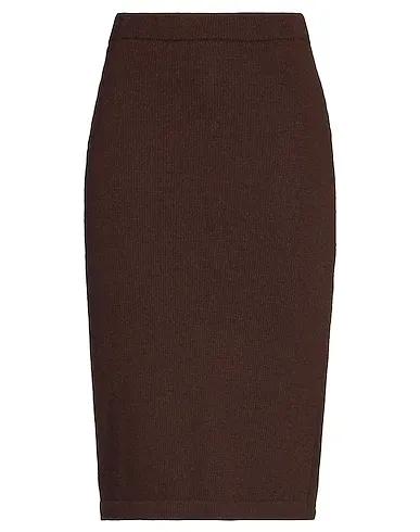 Dark brown Knitted Midi skirt