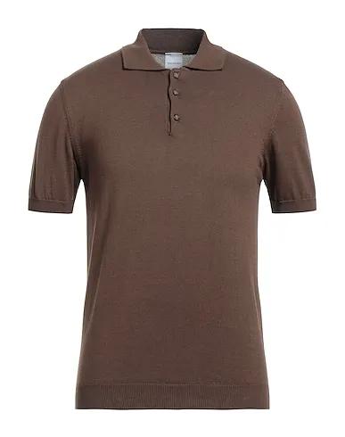 Dark brown Knitted Polo shirt