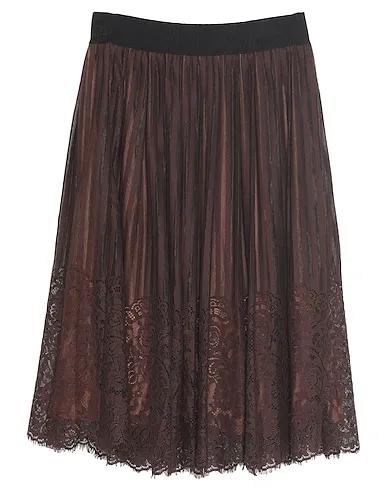 Dark brown Lace Midi skirt