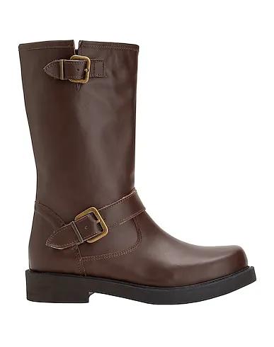 Dark brown Leather Boots LEATHER BIKER BOOTS
