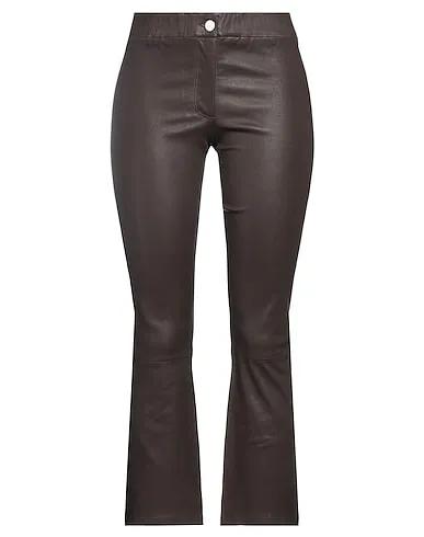 Dark brown Leather Casual pants