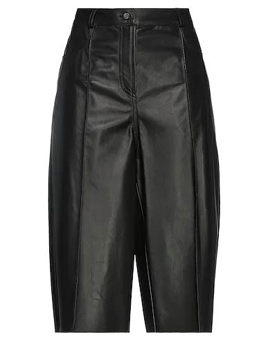 Dark brown Leather Cropped pants & culottes