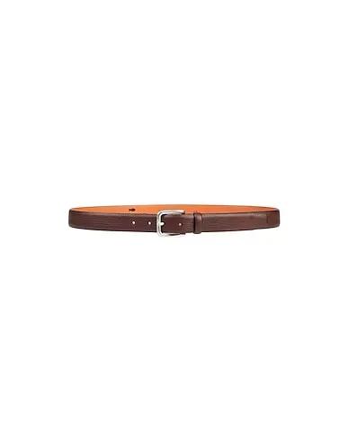 Dark brown Leather Fabric belt
