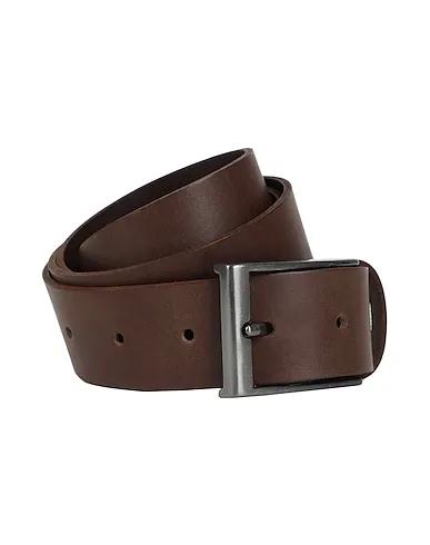 Dark brown Leather Fabric belt