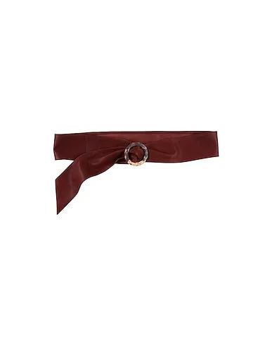 Dark brown Leather High-waist belt