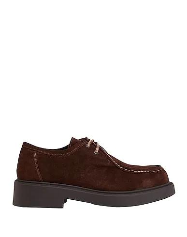 Dark brown Leather Laced shoes SPLIT LEATHER WORK SHOES
