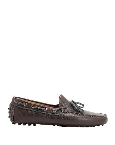 Dark brown Leather Loafers LEATHER DRIVING SHOES
