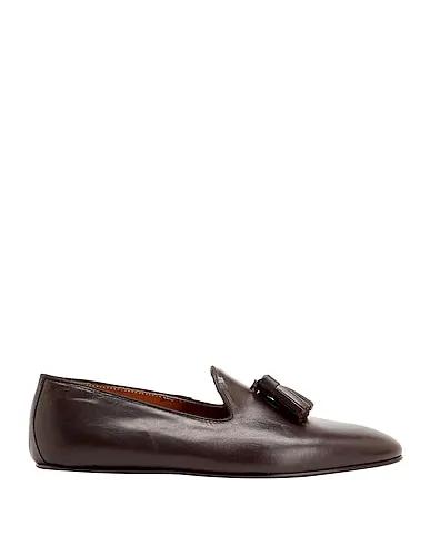 Dark brown Leather Loafers LEATHER TASSEL SLIPPER