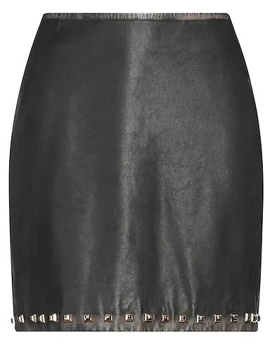 Dark brown Leather Mini skirt