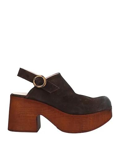 Dark brown Leather Mules and clogs