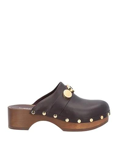 Dark brown Leather Mules and clogs