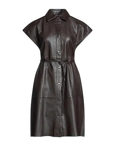 Dark brown Leather Short dress