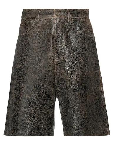 Dark brown Leather Shorts & Bermuda