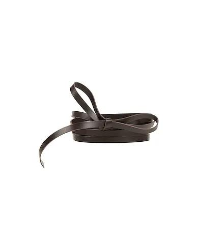 Dark brown Leather Thin belt