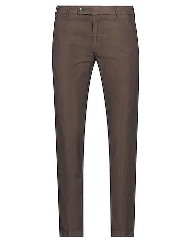 Dark brown Plain weave Casual pants