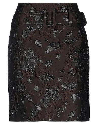 Dark brown Plain weave Midi skirt