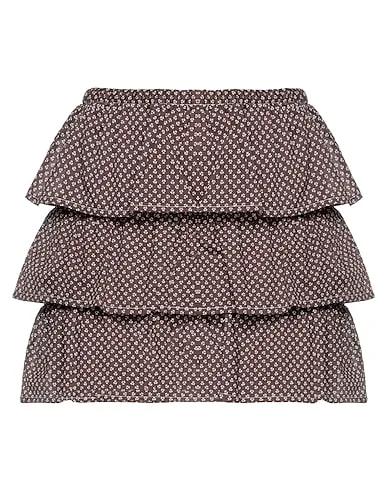 Dark brown Plain weave Mini skirt
