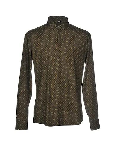 Dark brown Plain weave Patterned shirt