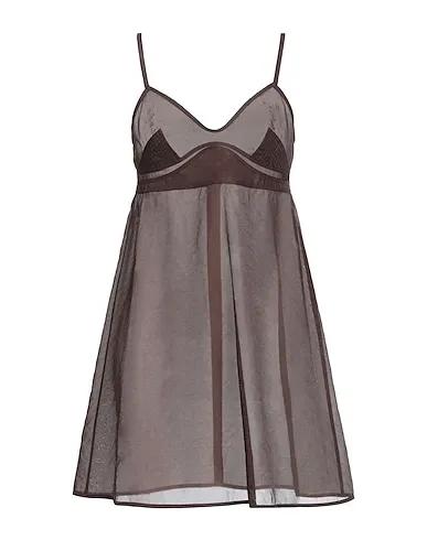 Dark brown Plain weave Short dress
