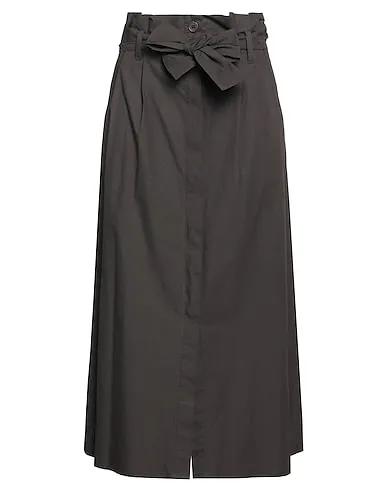 Dark brown Poplin Maxi Skirts