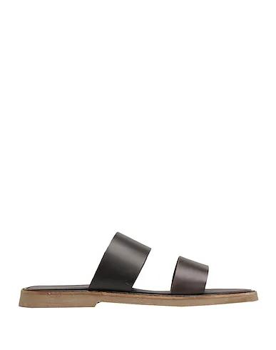 Dark brown Sandals LEATHER DOUBLE-STRAP SANDAL