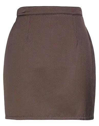 Dark brown Satin Mini skirt