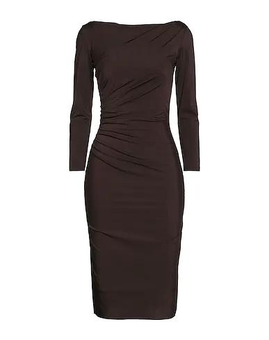 Dark brown Synthetic fabric Midi dress