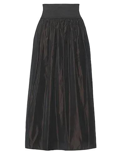 Dark brown Taffeta Midi skirt