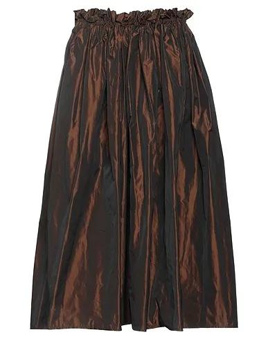 Dark brown Taffeta Midi skirt
