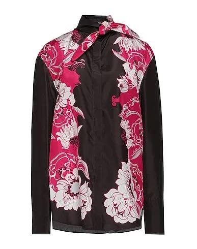 Dark brown Techno fabric Floral shirts & blouses