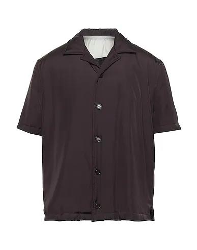 Dark brown Techno fabric Solid color shirt