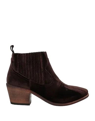Dark brown Velvet Ankle boot