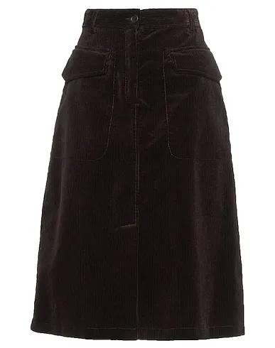 Dark brown Velvet Midi skirt