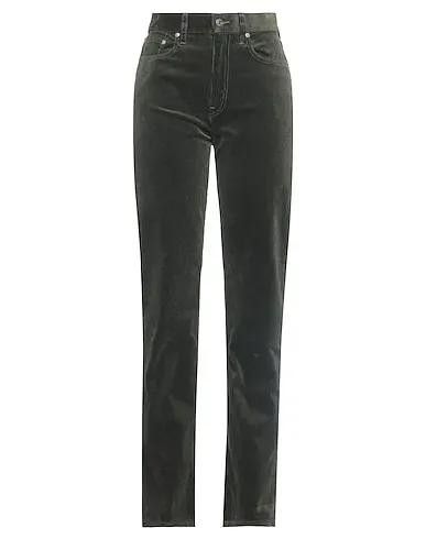 Dark green Casual pants HIGH-RISE STRAIGHT FIT CORDUROY PANT
