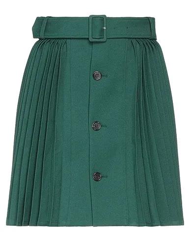 Dark green Cotton twill Mini skirt