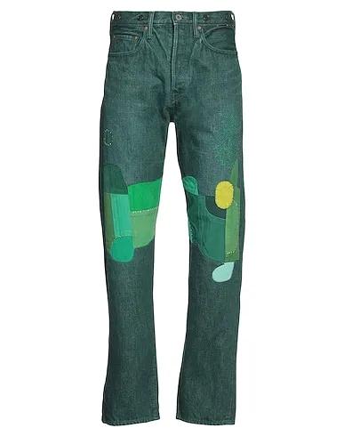 Dark green Denim Denim pants
