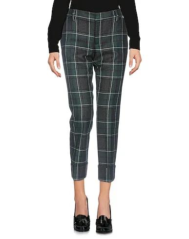 Dark green Flannel Cropped pants & culottes