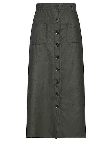 Dark green Flannel Maxi Skirts
