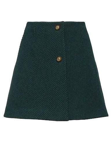 Dark green Flannel Mini skirt
