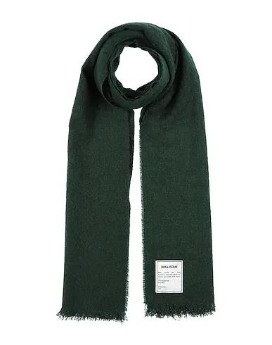 Dark green Knitted Scarves and foulards