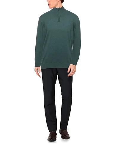 Dark green Knitted Sweater with zip