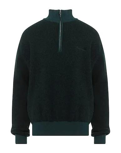 Dark green Knitted Sweater with zip