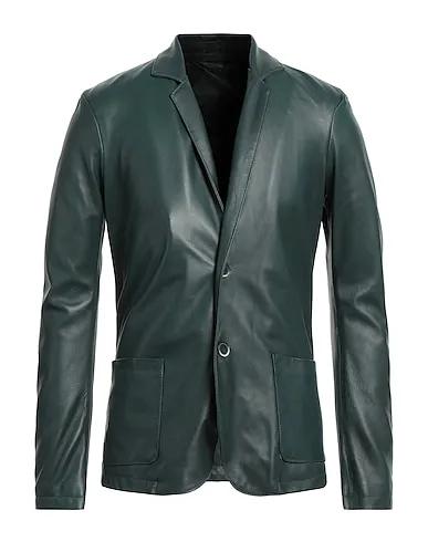 Dark green Leather Blazer